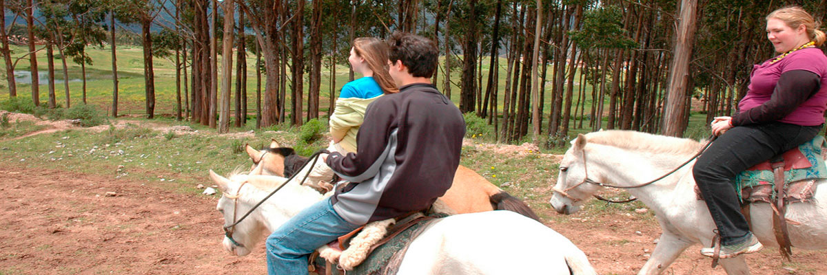 Cavalgada nos arredores de Sacsayhuaman em Cusco